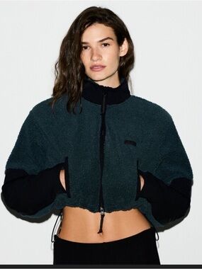 SKIMS Teddy Cropped Zip-Up Jacket